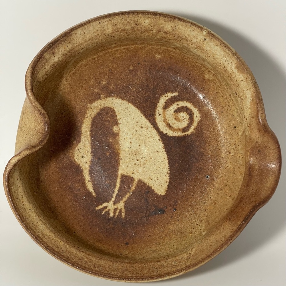Hand Thrown Studio Pottery Bird Bowl | Signed Angpach | Taylors, KY | Stoneware